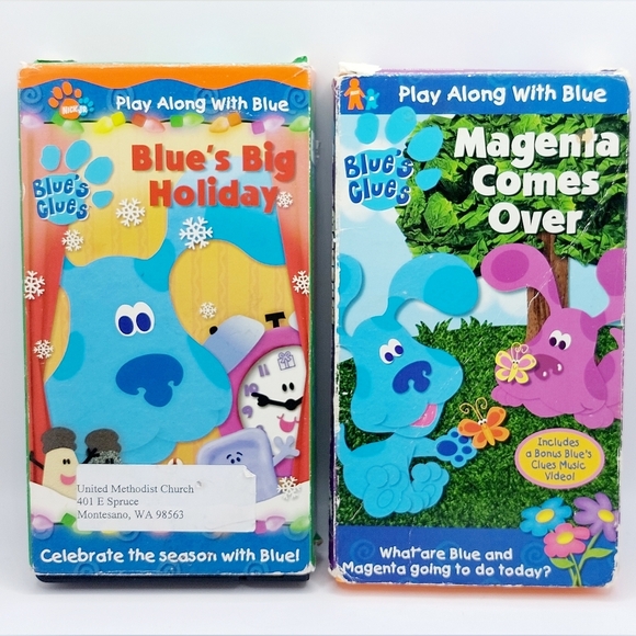 (2) Vtg VHS Blue's Clues Blue's Big Holiday and Magenta Comes Over - Picture 1 of 8